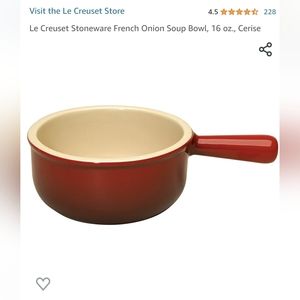 Le Creuset Stoneware French Onion Soup Bowl, 16 oz., Cerise